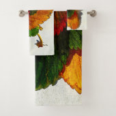 Kleurrijke tinten van herfstbladeren bad handdoek (Insitu)