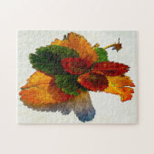 Kleurrijke tinten van herfstbladeren legpuzzel (Horizontaal)