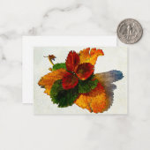 Kleurrijke tinten van herfstbladeren notitiekaartje (Voorkant / Achterkant in situ)