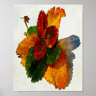 Kleurrijke tinten van herfstbladeren poster