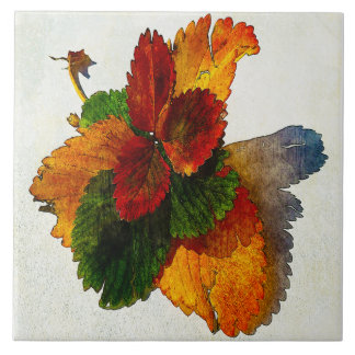 Kleurrijke tinten van herfstbladeren tegeltje