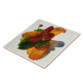 Kleurrijke tinten van herfstbladeren tegeltje (Zijkant)