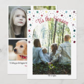 Kleurrijke 'Tis het seizoen Foto Plat Kerstkaart (Voorkant / Achterkant)