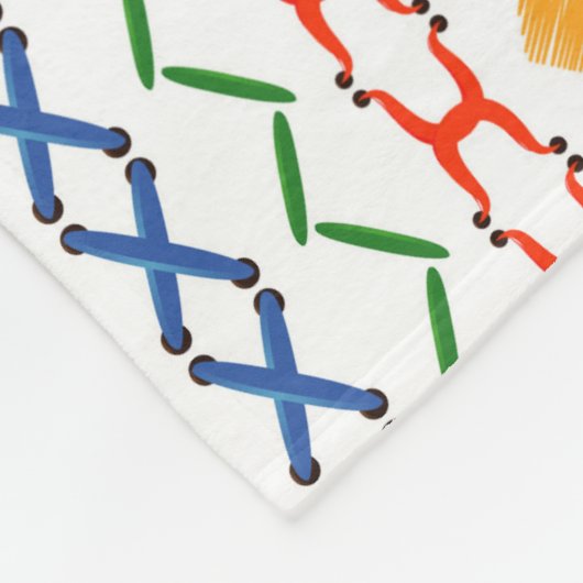 Kleurrijke titels fleece deken (Hoek)