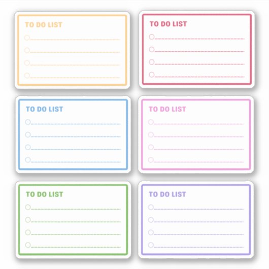 Kleurrijke to do lijst dagelijkse planner sticker (Voorkant)