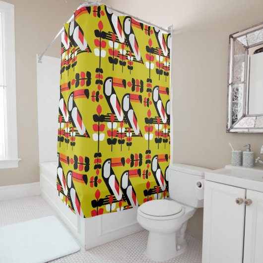 Kleurrijke Toekan Kunst Douchegordijn (In situ)