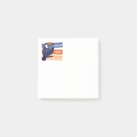 Kleurrijke Toekan Vogel met Positieve Boodschap Post-it® Notes (Voorkant)