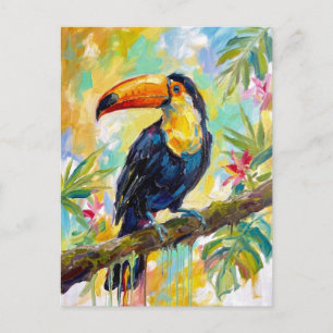 Kleurrijke Toekan Vogel: Tropische Natuur Schilder Briefkaart