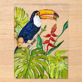 Kleurrijke Toekan Waterverf Tropische Vogel Acryl Uitnodigingen