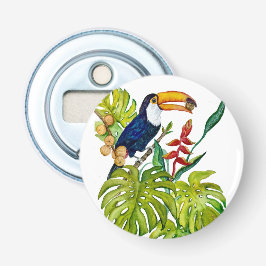 Kleurrijke Toekan Waterverf Tropische Vogel Button Flesopener