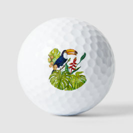 Kleurrijke Toekan Waterverf Tropische Vogel Golfballen