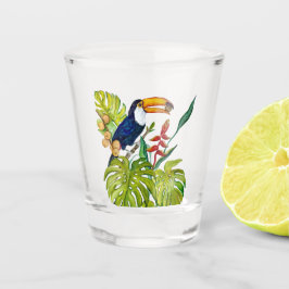 Kleurrijke Toekan Waterverf Tropische Vogel Shot Glas