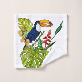 Kleurrijke Toekan Waterverf Tropische Vogel Washandje