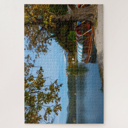 Kleurrijke toeristenboten in het Bodenmeer in herf Legpuzzel (Verticaal)