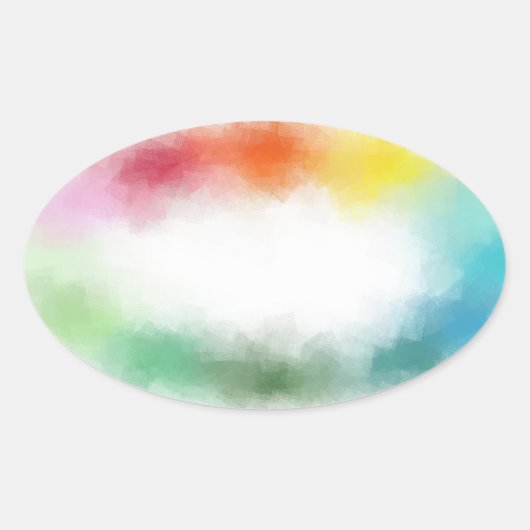 Kleurrijke toevoegen Jouw tekst Abstracte lege Sja Ovale Sticker (Voorkant)