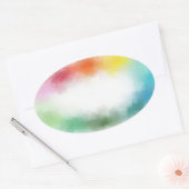 Kleurrijke toevoegen Jouw tekst Abstracte lege Sja Ovale Sticker (Envelop)