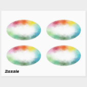 Kleurrijke toevoegen Jouw tekst Abstracte lege Sja Ovale Sticker (Vel)