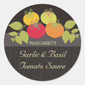 Kleurrijke tomaten basiscadeautjes labels stickers (Voorkant)