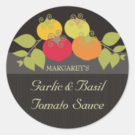Kleurrijke tomaten basiscadeautjes labels stickers