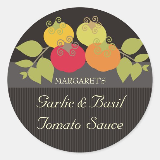 Kleurrijke tomaten basiscadeautjes labels stickers (Voorkant)