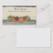 Kleurrijke tomaten basiskaarten voor kokoscatering visitekaartje (Voorkant / Achterkant)