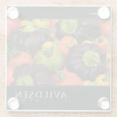 Kleurrijke tomaten en Paarse Bell Pepper Medley Glazen Onderzetter (Achterkant)