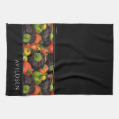 Kleurrijke tomaten en Paarse Bell Pepper Medley Theedoek (Horizontaal)