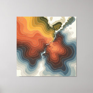 Kleurrijke Topografische Kaart Print