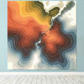 Kleurrijke Topografische Kaart Print (Insitu (Houten vloer))