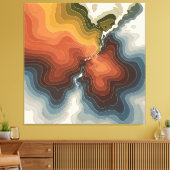 Kleurrijke Topografische Kaart Print (Insitu (Woonkamer))