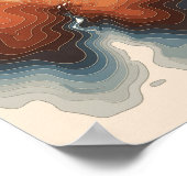 Kleurrijke Topografische Kaart Print (Hoek)