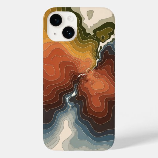 Kleurrijke Topografische Kaart Print Case-Mate iPhone Case (Achterkant)