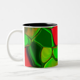 Kleurrijke toppen met chroom effect tweekleurige koffiemok