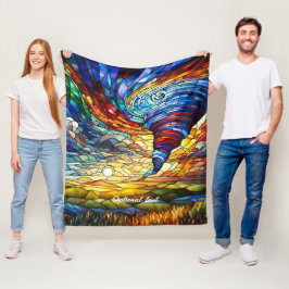 Kleurrijke Tornado Glas in lood Art Fleece Deken