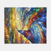 Kleurrijke Tornado Glas in lood Art Fleece Deken (Voorkant (Horizontaal))