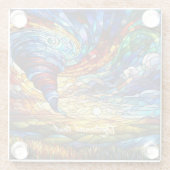 Kleurrijke Tornado Glas in lood Art Glazen Onderzetter (Achterkant)