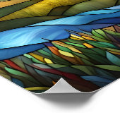 Kleurrijke Tornado Glas in lood Art Poster (Hoek)