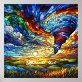 Kleurrijke Tornado Glas in lood Art Poster (Voorkant)