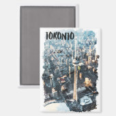 Kleurrijke Toronto Canada City Silhouet Magneet (Voorkant / Achterkant)