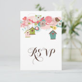 Kleurrijke Tortelduifjes en vogelhuizen RSVP Uitno (Staand voorkant)