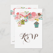 Kleurrijke Tortelduifjes en vogelhuizen RSVP Uitno (Voorkant / Achterkant)