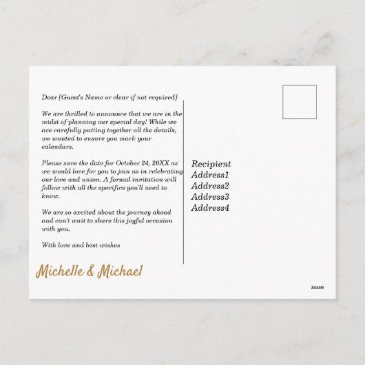 Kleurrijke Tortelduifjes, sla de datum op Airmail Feestdagenkaart (Achterkant)