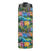 Kleurrijke Toscaanse huizen patroon Thermosbeker (Voorkant)