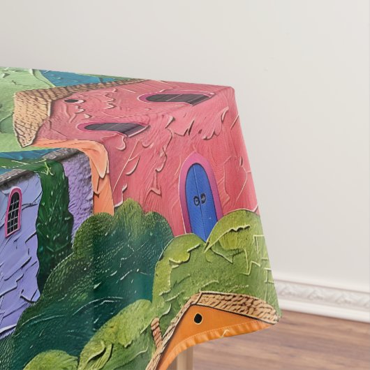 Kleurrijke Toscaanse huizen Tafelkleed (Voorbeeld)