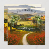 Kleurrijke Toscaanse uitnodiging tot het uitzenden (Voorkant / Achterkant)