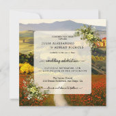 Kleurrijke Toscaanse uitnodiging tot het uitzenden (Achterkant)