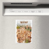 Kleurrijke Toscane Italië Waterverf Uitzicht Magneet (Insitu (Vaatwasser))