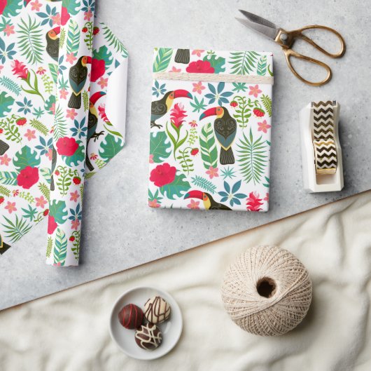 Kleurrijke Toscanen tropische bloemen patroon Cadeaupapier (Crafts)