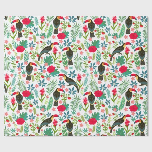 Kleurrijke Toscanen tropische bloemen patroon Cadeaupapier (Vlak)