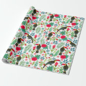 Kleurrijke Toscanen tropische bloemen patroon Cadeaupapier (Uitgerold)